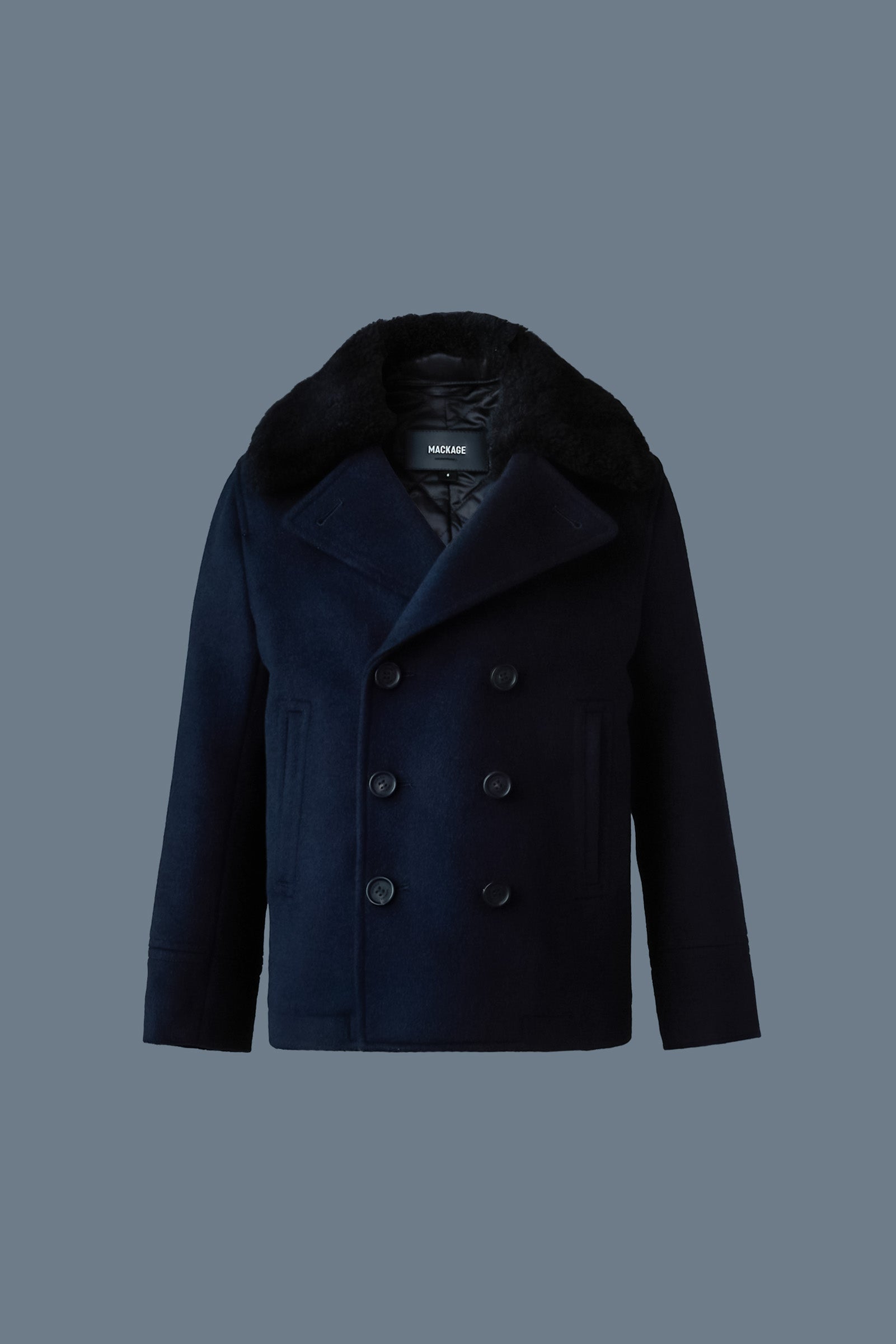 Peacoat with fur collar mens on sale