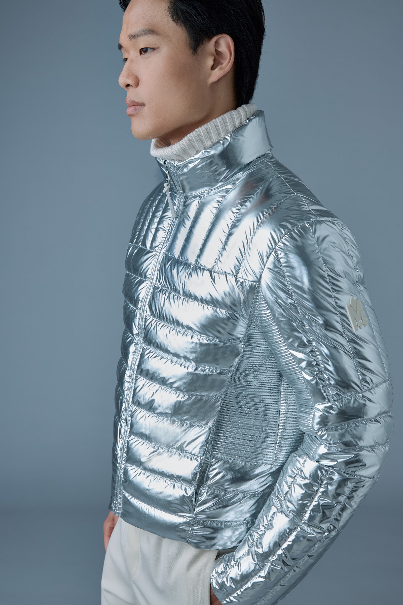 Silver down jacket online