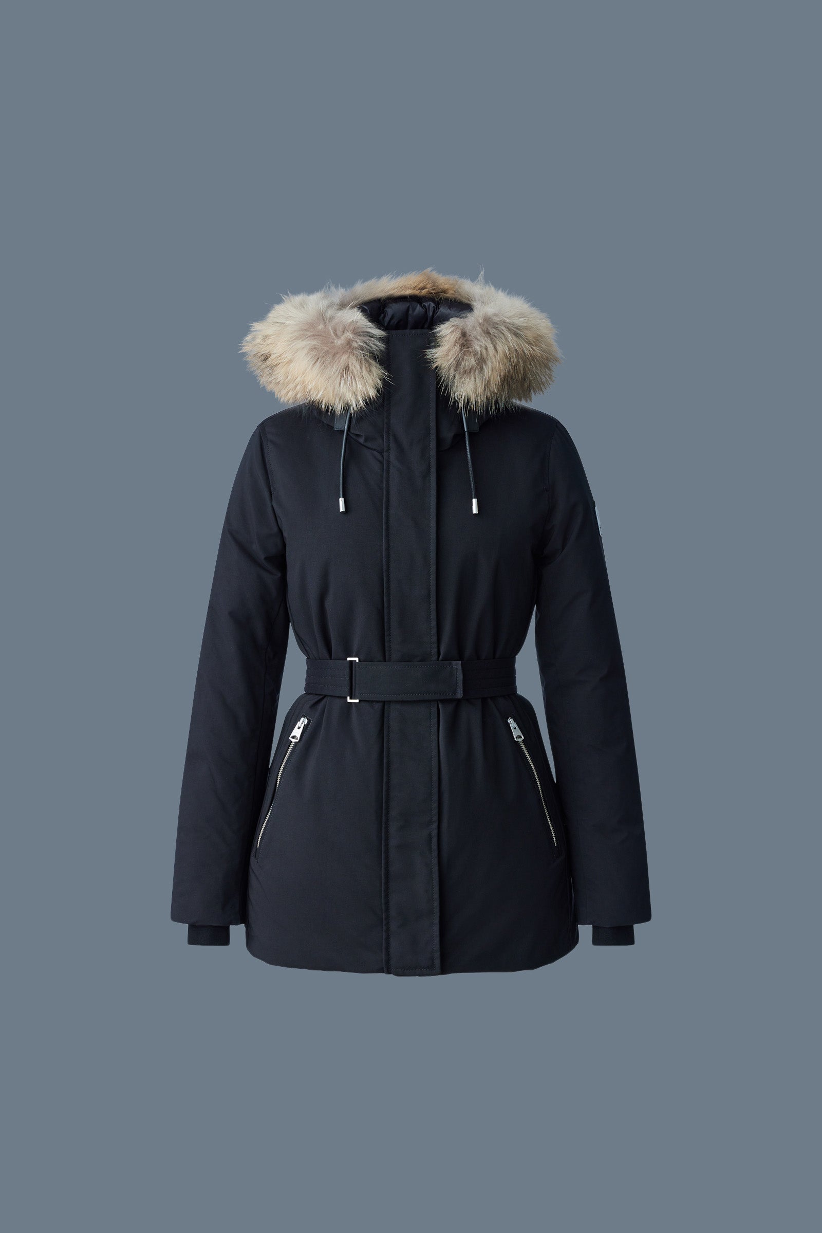 Jeni 2 in 1 down parka with removable bib and natural fur for ladies Mackage UK