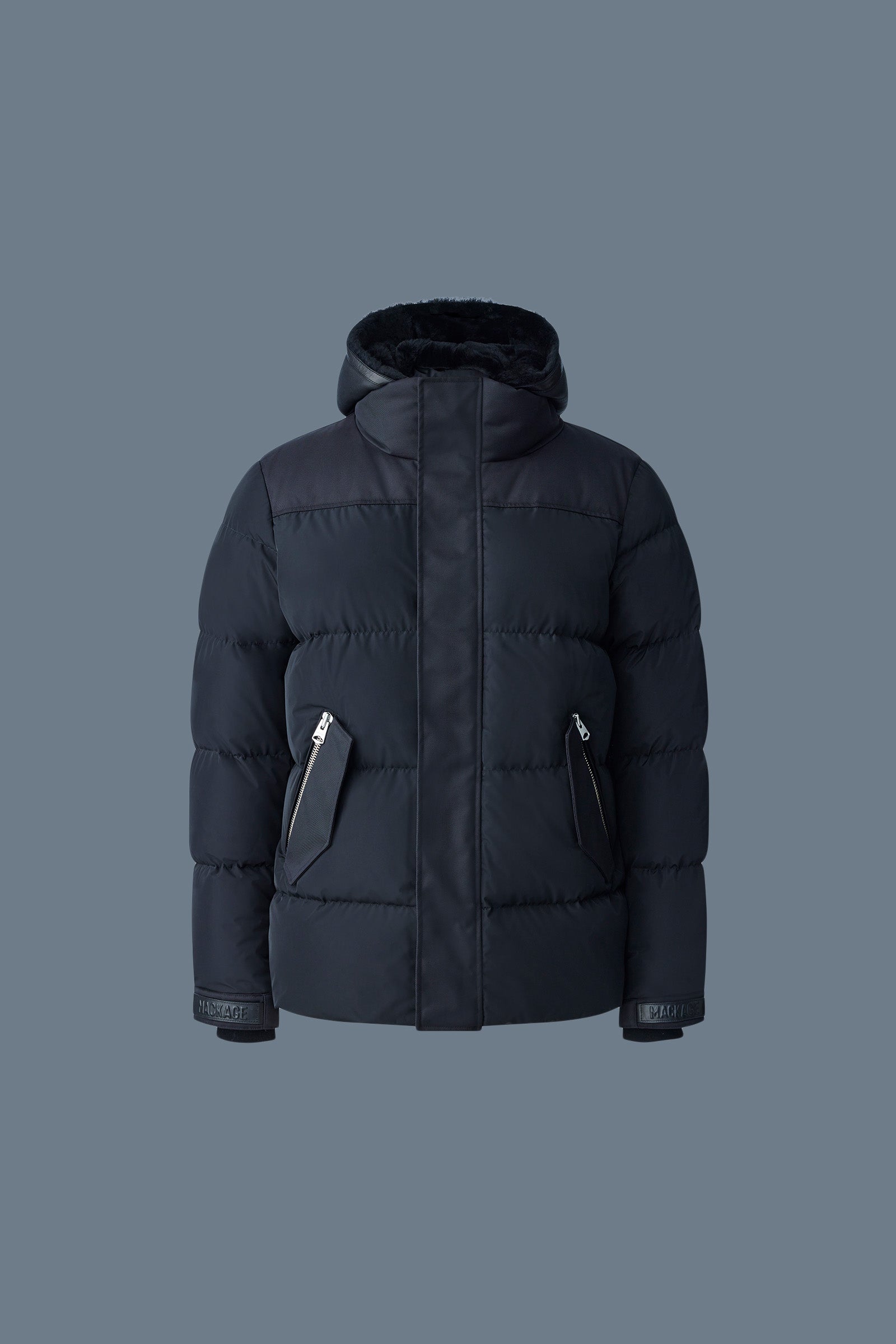 Riley Classic down jacket with removable shearling bib for men Mackage UK