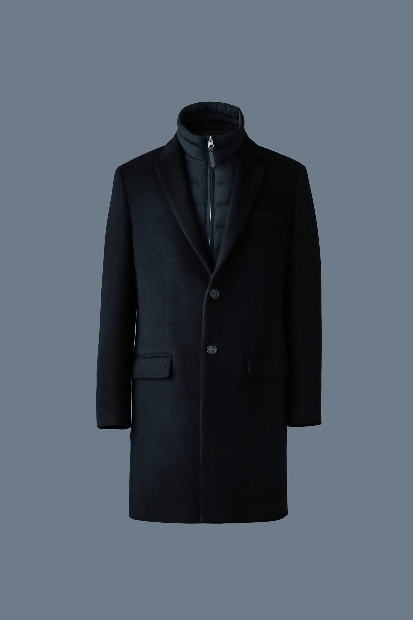 Mens wool coat with down lining hotsell